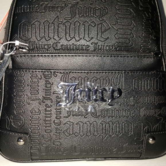 ❌SOLD❌Juicy Couture Backpack 2pc with Pouch Embossed Black Y2k Grunge - Picture 5 of 14